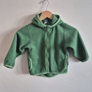 Mec Size 4 Hooded Fleece Jacket Green